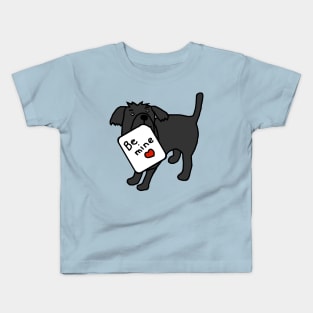 Cute Dog says Be Mine this Valentines Day Kids T-Shirt